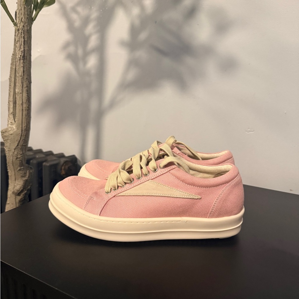 Rick Owens Pink Canvas Women's Sneakers